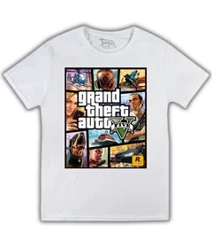 Прикольные футболки: Grand Theft Auto V на белой